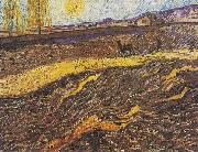 Vincent Van Gogh Field with plowing farmers oil painting on canvas